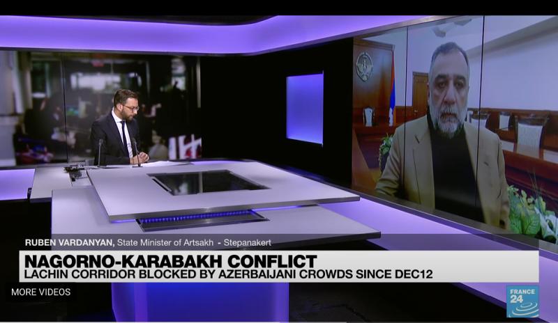 Блокада Нагорного Карабаха - это не экологическое движение, а организованное Азербайджаном шоу: интервью Рубена Варданяна телеканалу France 24 - 29.12.22 г.